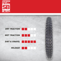Kenda Small Block 3.00-17 K262 Tire and 275/300-17 Kenda TR-4 Tube w/ Keychain