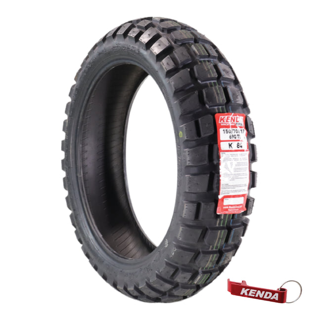 Kenda Big Block K784 150/70B17 Rear Tire for Motorcycles, Dirt Bikes, and City Bikes - Durable Off-Road & Street Performance with Keychain 150x70x17