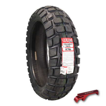 Kenda Big Block (K784) 170/60B17 Rear Tire for Motorcycles, Dirt Bikes, and City Bikes - Durable Off-Road & Street Performance with Keychain 170x60x17