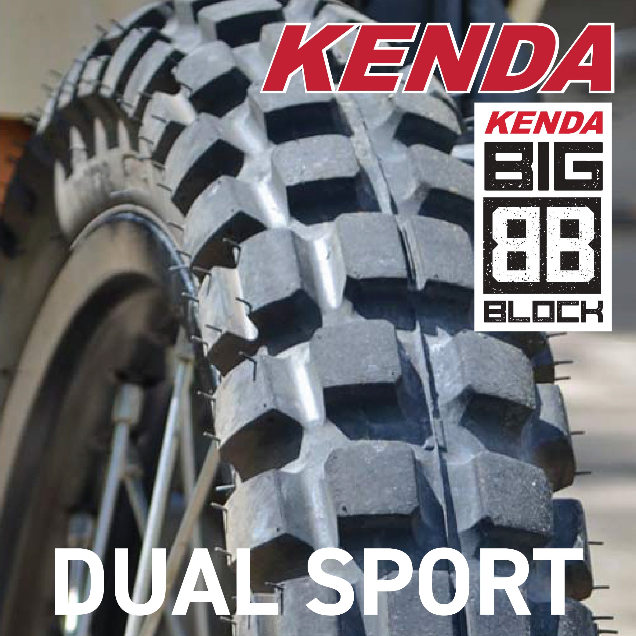Kenda Big Block 100/90B19 K784 Tubeless (TL) Tire with Keychain