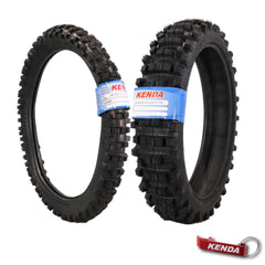 Kenda Trakmaster 80/100-21 Front & 120/90-19 Rear TT Tire Set w/ Keychain