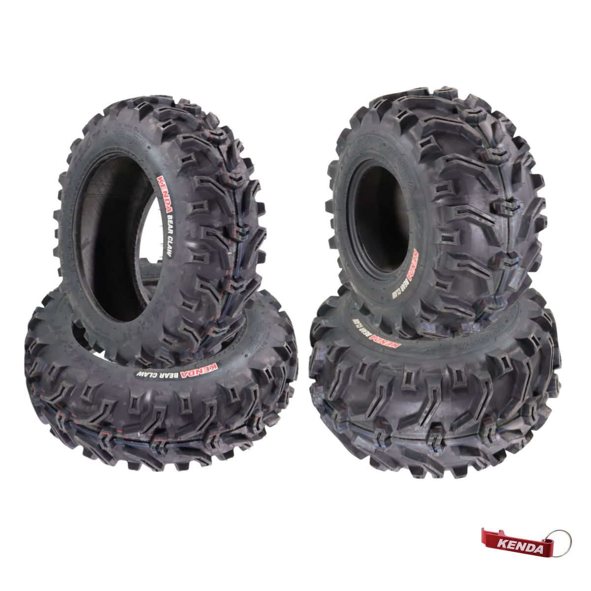 Kenda Bear Claw Front 22x7-11 & Rear 22x12-9 ATV, UTV, or SXS Tires w/ Keychain