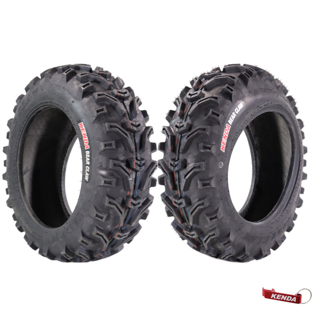 Kenda Bearclaw K299 - 22x7-11 Front Tires for All Terrain (ATV), UTV, and Side by Side (SxS) Vehicles - 6-Ply - Bear Claw 22x7x11 with Kenda Keychain (2-Pack)