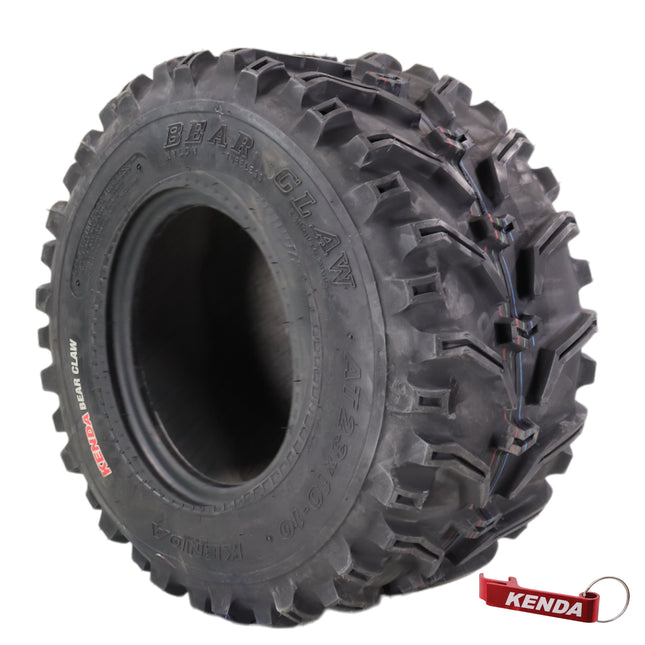 Kenda Bearclaw K299 - 23x10-10 Rear Tire for All Terrain (ATV), UTV, and Side by Side (SxS) Vehicles - 6-Ply - Bear Claw 23x10x10 with Kenda Keychain