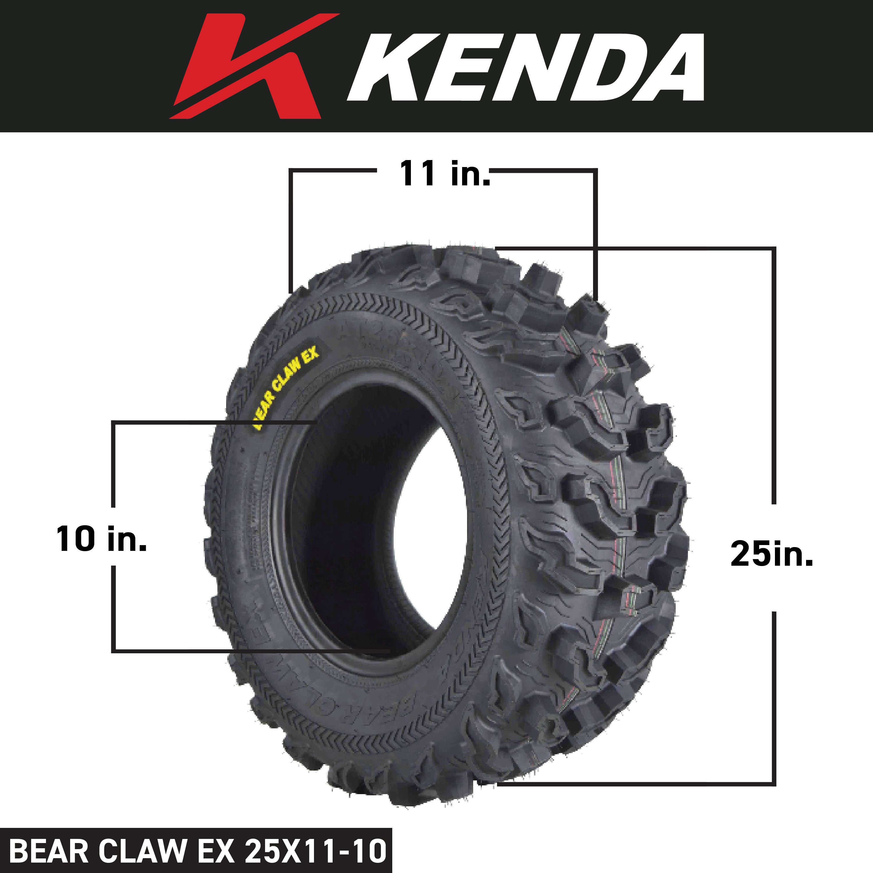 Kenda Bear Claw EX 25x11-10 Rear ATV 6 PLY Tires Bearclaw 25x11x10 - 2 Pack