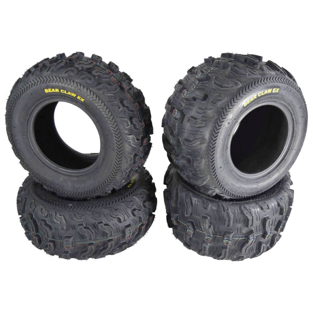Kenda Bearclaw EX K573 - 22x8-10 Front & 22x11-10 Rear Tires for All Terrain (ATV), UTV, and Side by Side (SxS) Vehicles - 6-Ply - Bear Claw EX 22x8x10 22x11x10 (4-Pack)