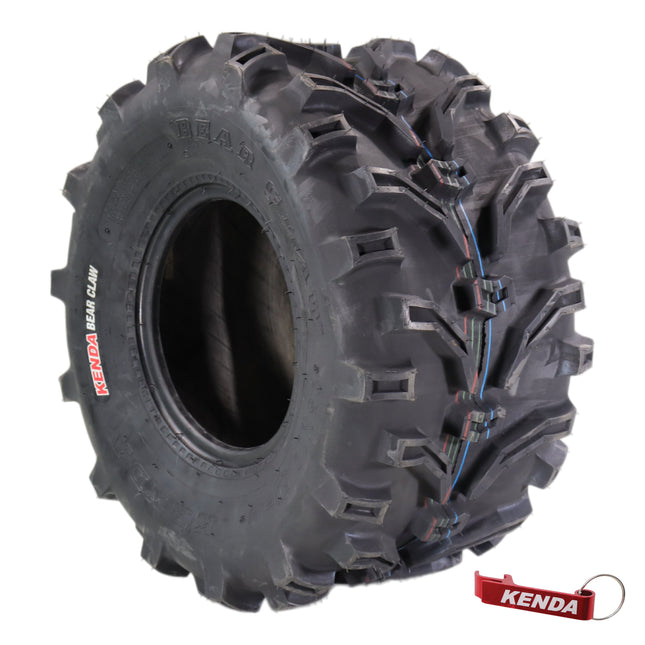 Kenda Bearclaw K299 - 25x12.5-10 Rear Tire for All Terrain (ATV), UTV, and Side by Side (SxS) Vehicles - 6-Ply - Bear Claw 25x12.5x10 with Kenda Keychain