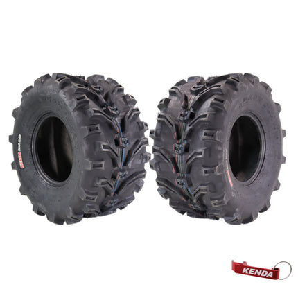 Kenda Bearclaw K299 - 25x12.5-10 Rear Tires for All Terrain (ATV), UTV, and Side by Side (SxS) Vehicles - 6-Ply - Bear Claw 25x12.5x10 with Kenda Keychain (2-Pack)