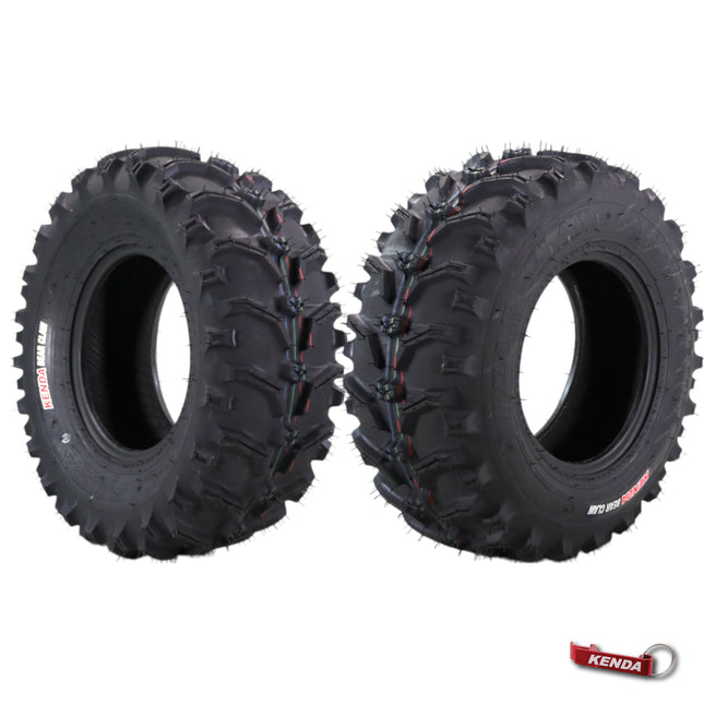Kenda Bearclaw K299 - 24x9-11 Front Tires for All Terrain (ATV), UTV, and Side by Side (SxS) Vehicles - 6-Ply - Bear Claw 24x9x11 with Kenda Keychain (2-Pack)