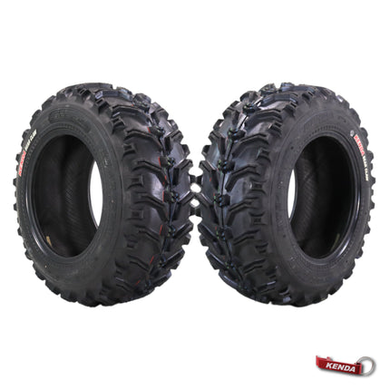 Kenda Bearclaw K299 - 24x8-12 Front Tires for All Terrain (ATV), UTV, and Side by Side (SxS) Vehicles - 6-Ply - Bear Claw 24x8x12 with Kenda Keychain (2-Pack)