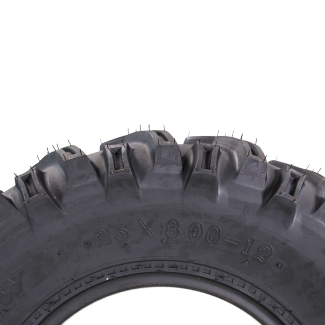 Kenda Bearclaw K299 - 25x8-12 Front Tire for All Terrain (ATV), UTV, and Side by Side (SxS) Vehicles - 6-Ply - Bear Claw 25x8x12 with Kenda Keychain