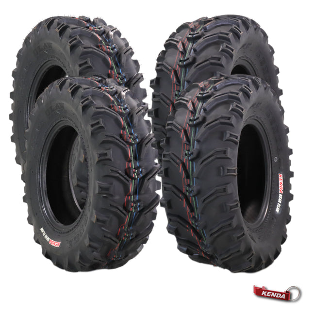 Kenda Bear Claw Front 25x8-12 & Rear 25x10-12 ATV, UTV or SXS Tires w/ Keychain