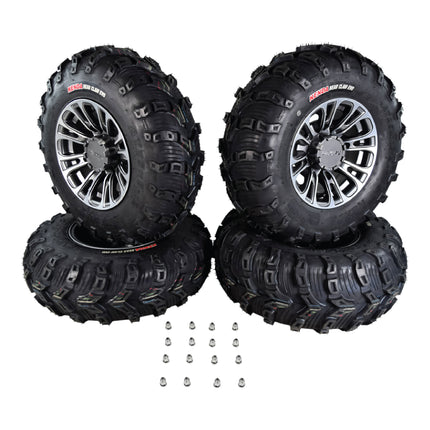 Kenda Bear Claw EVO 25x8-12 25x10-12 Tires Gunmetal 12x7 4/156 Wheel & Tire Kit