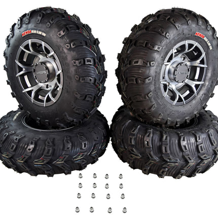 Kenda Bear Claw EVO 25x8-12 25x10-12 Tires Gunmetal 12x7 4/156 Wheel & Tire Kit