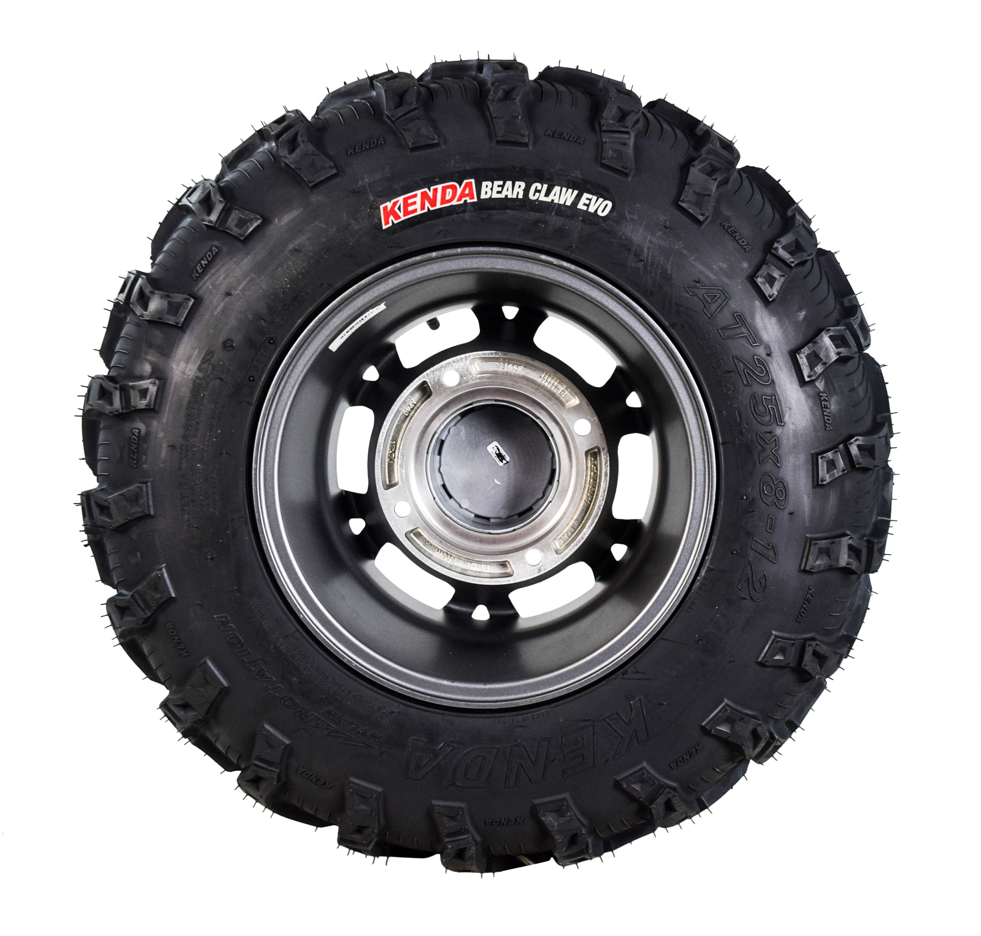 Kenda Bear Claw EVO 25x8-12 25x10-12 Tires Gunmetal 12x7 4/156 Wheel & Tire Kit