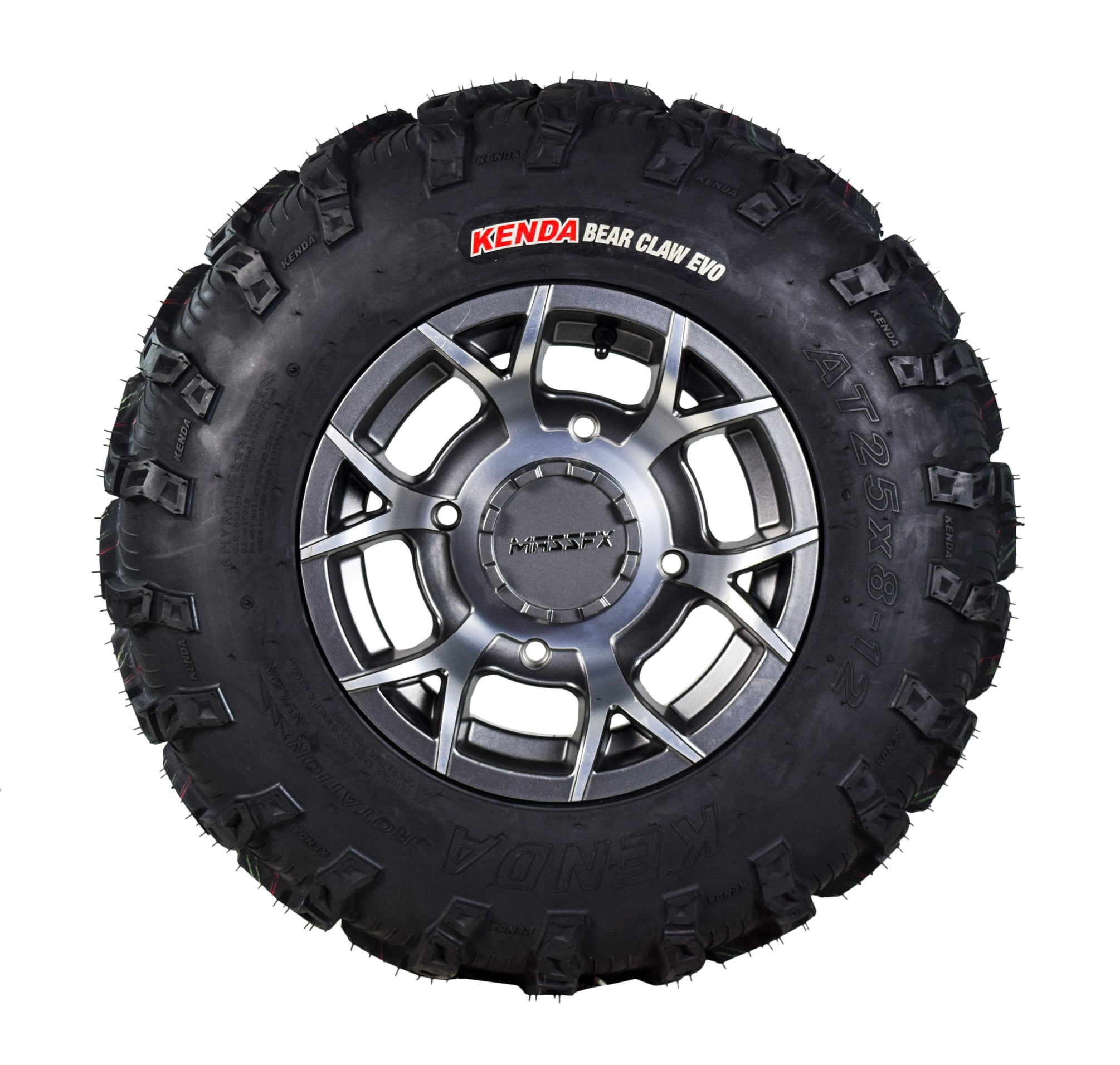 Kenda Bear Claw EVO 25x8-12 25x10-12 Tires Gunmetal 12x7 4/156 Wheel & Tire Kit