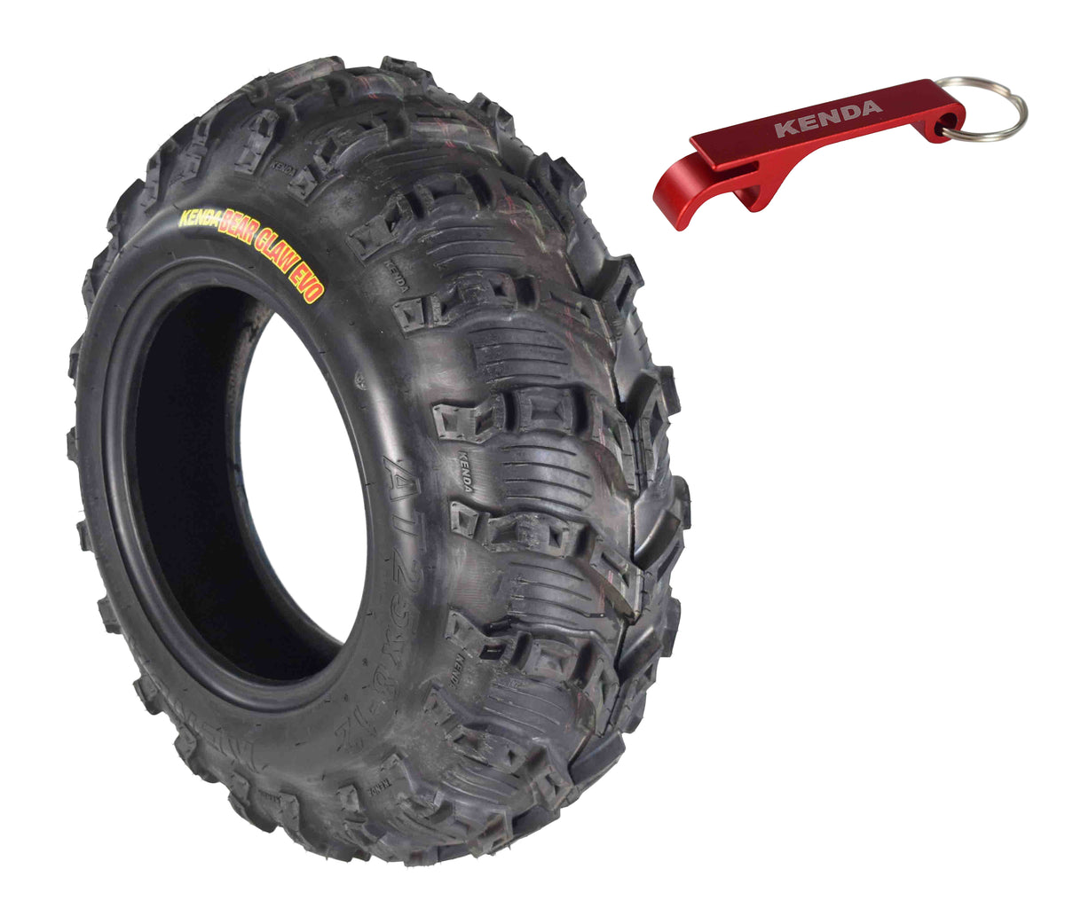 Kenda Bear Claw EVO 25x8-12 Front ATV/UTV Tire with Bottle Opener Keychain