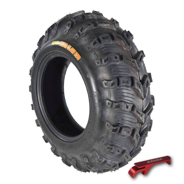 Kenda Bearclaw EVO K592 - 25x8-12 Front Tire for All Terrain (ATV), UTV, and Side by Side (SxS) Vehicles - 6-Ply - Bear Claw EVO 25x8x12 with Kenda Keychain