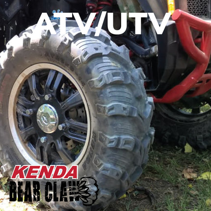 Kenda Bearclaw EVO K592 - 25x8-12 Front Tires for All Terrain (ATV), UTV, and Side by Side (SxS) Vehicles - 6-Ply - Bear Claw EVO 25x8x12 with Kenda Keychain (2-Pack)