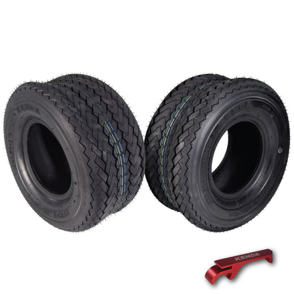 Kenda Hole-N-1 K389 18x8.5-8 Tubeless Golf Cart Turf Tire 4-Ply Rating with Keychain - Hole in one - 2 Pack