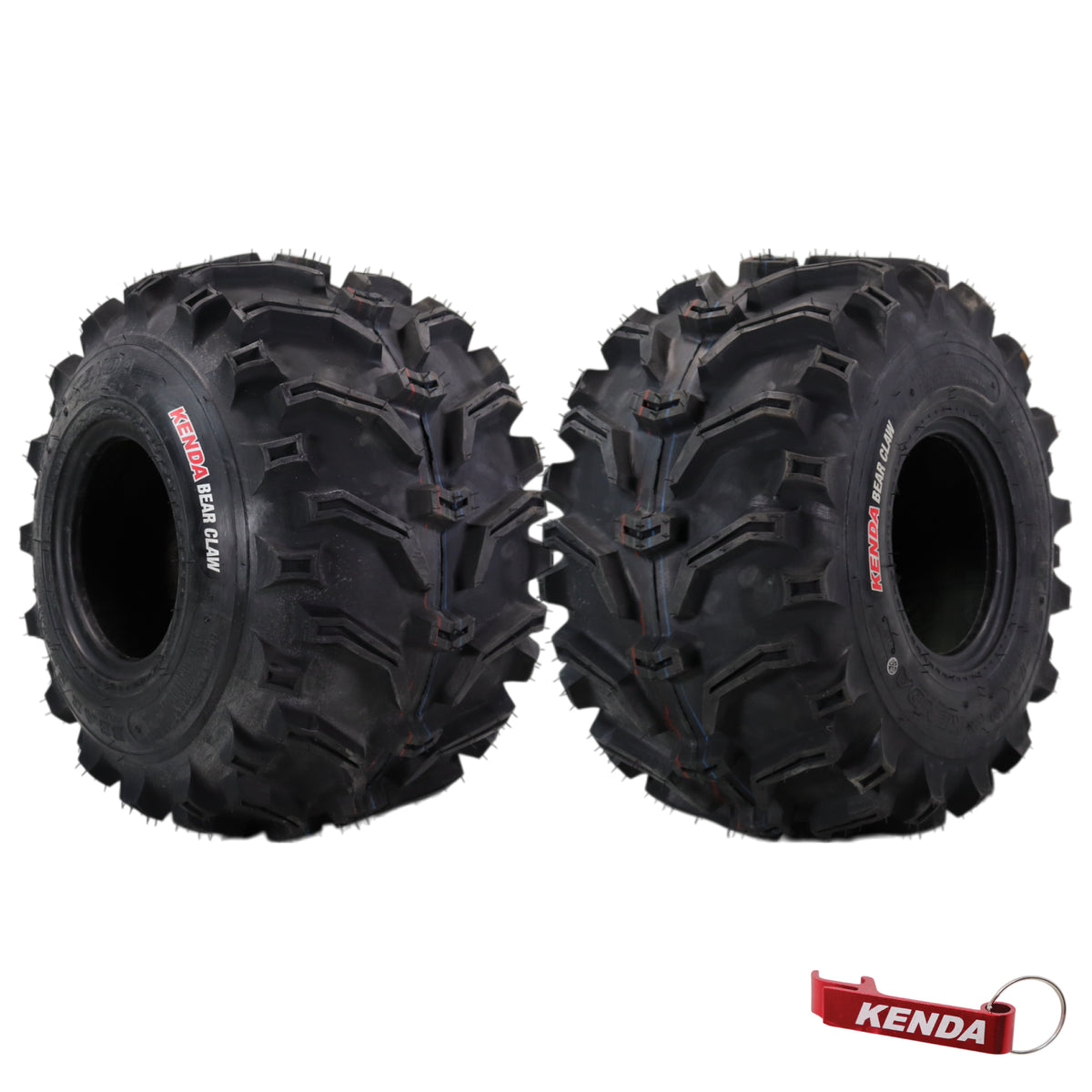 Kenda Bearclaw K299 - 22x12-8 Rear Tires for All Terrain (ATV), UTV, and Side by Side (SxS) Vehicles - 6-Ply - Bear Claw 22x12x8 with Kenda Keychain (2-Pack)