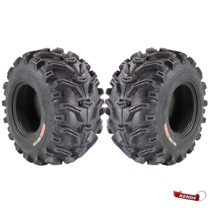 Kenda Bearclaw K299 - 22x12-9 Rear Tires for All Terrain (ATV), UTV, and Side by Side (SxS) Vehicles - 6-Ply - Bear Claw 22x12x9 with Kenda Keychain (2-Pack)