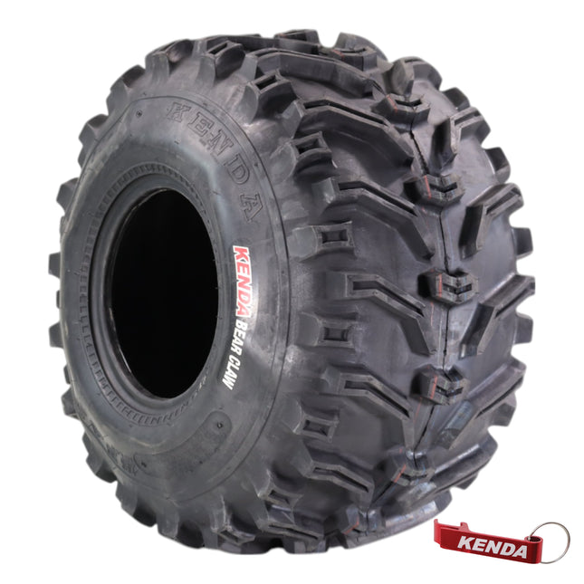 Kenda Bearclaw K299 - 25x12.5-9 Rear Tire for All Terrain (ATV), UTV, and Side by Side (SxS) Vehicles - 6-Ply - Bear Claw 25x12.5x9 with Kenda Keychain