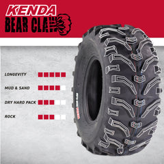 Kenda Bear Claw 25x12.5-9 Rear Off-Road Tire For ATV, UTV or SXS Vehicles