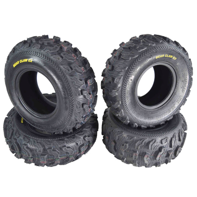 Kenda Bearclaw EX K573 - 23x8-10 Front & 23x10-10 Rear Tires for All Terrain (ATV), UTV, and Side by Side (SxS) Vehicles - 6-Ply - Bear Claw EX 23x8x10 23x10x10 (4-Pack)