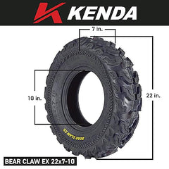 Kenda Bear Claw EX 22x7-10 F 22x11-10 R ATV 6 PLY Tires Bearclaw (4 Pack)