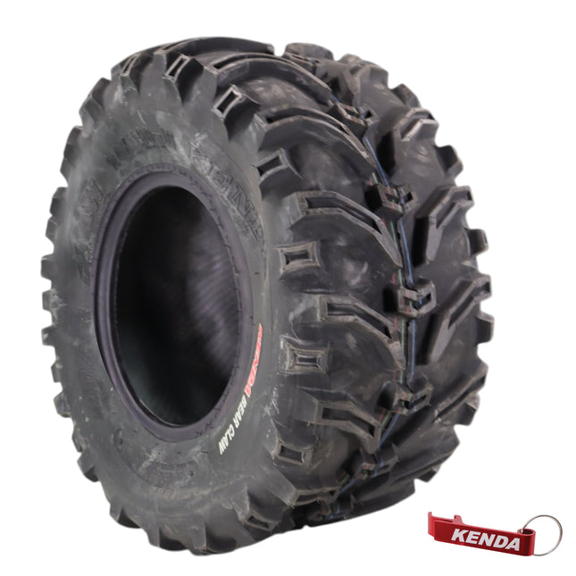 Kenda Bearclaw K299 - 24x11-10 Rear Tire for All Terrain (ATV), UTV, and Side by Side (SxS) Vehicles - 6-Ply - Bear Claw 24x11x10 with Kenda Keychain