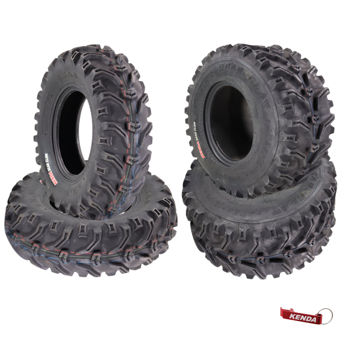 Kenda Bear Claw Front 23x8-11 & Rear 23x10-10 ATV, UTV, or SXS Tires w/ Keychain