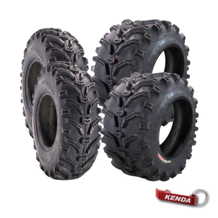 Kenda Bear Claw Front 25x8-11 & Rear 25x12.5-12 ATV, UTV or SXS Tires w/ Keychain