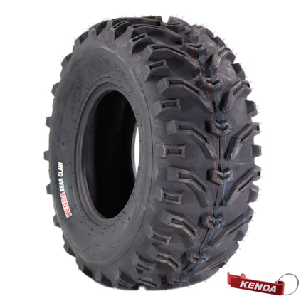 Kenda Bearclaw K299 - 25x10-11 Rear Tire for All Terrain (ATV), UTV, and Side by Side (SxS) Vehicles - 6-Ply - Bear Claw 25x10x11 with Kenda Keychain