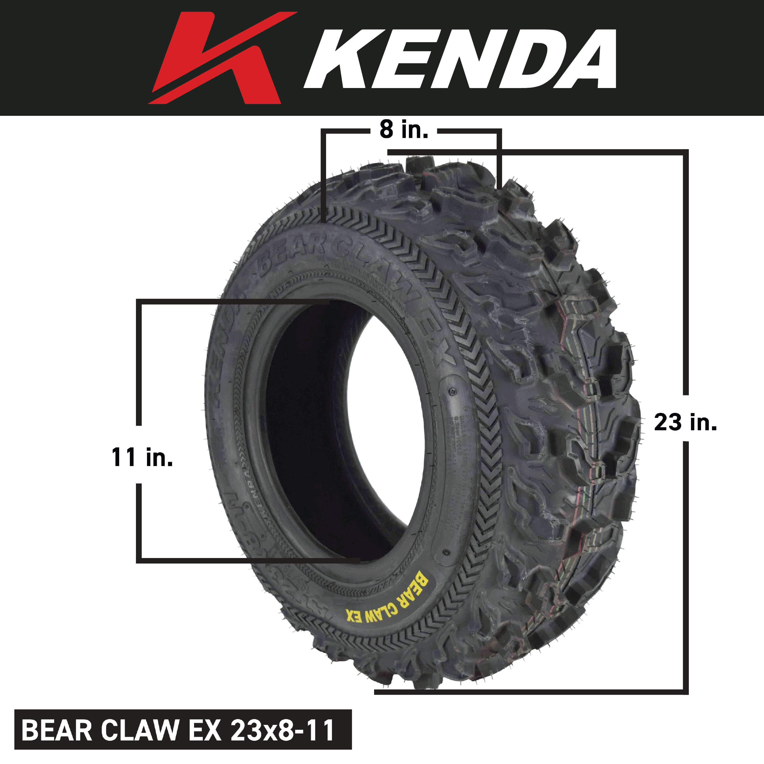 Kenda Bear Claw EX 23x8-11 Front ATV 6 PLY Tire Bearclaw 23x8x11 Single Tire
