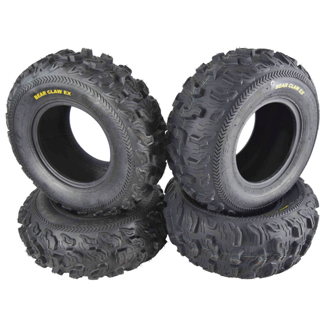 Kenda Bearclaw EX K573 - 24x8-11 Front & 24x10-11 Rear Tires for All Terrain (ATV), UTV, and Side by Side (SxS) Vehicles - 6-Ply - Bear Claw EX 24x8x11 24x10x11 (4-Pack)