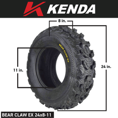 Kenda Bear Claw EX 24x8-11 F 24x10-11 R ATV 6 PLY Tires Bearclaw - 4 Pack Set