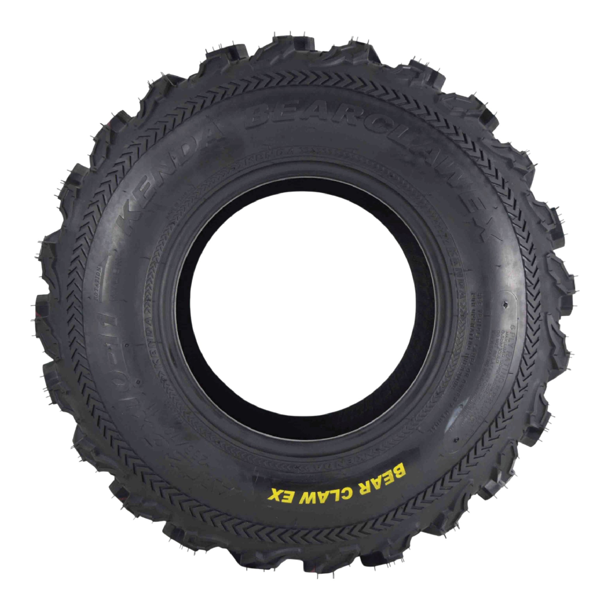 Kenda Bearclaw EX K573 - 25x10-11 Rear Tire for All Terrain (ATV), UTV, and Side by Side (SxS) Vehicles - 6-Ply - Bear Claw EX 25x10x11