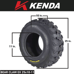 Kenda Bear Claw EX 25x10-11 Rear 6 PLY ATV Tires Bearclaw 25x10x11 (2 Pack)