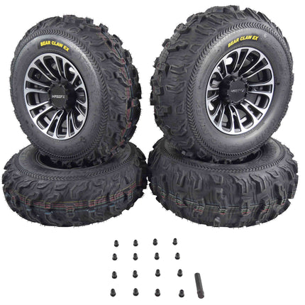 Kenda Bear Claw EX 25x8-12 25x10-12 Tires Black 12x7 4/156 Rims Wheel & Tire Kit