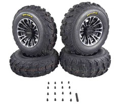 Kenda Bear Claw EX 25x8-12 25x10-12 Tires Black 12x7 4/156 Rims Wheel & Tire Kit