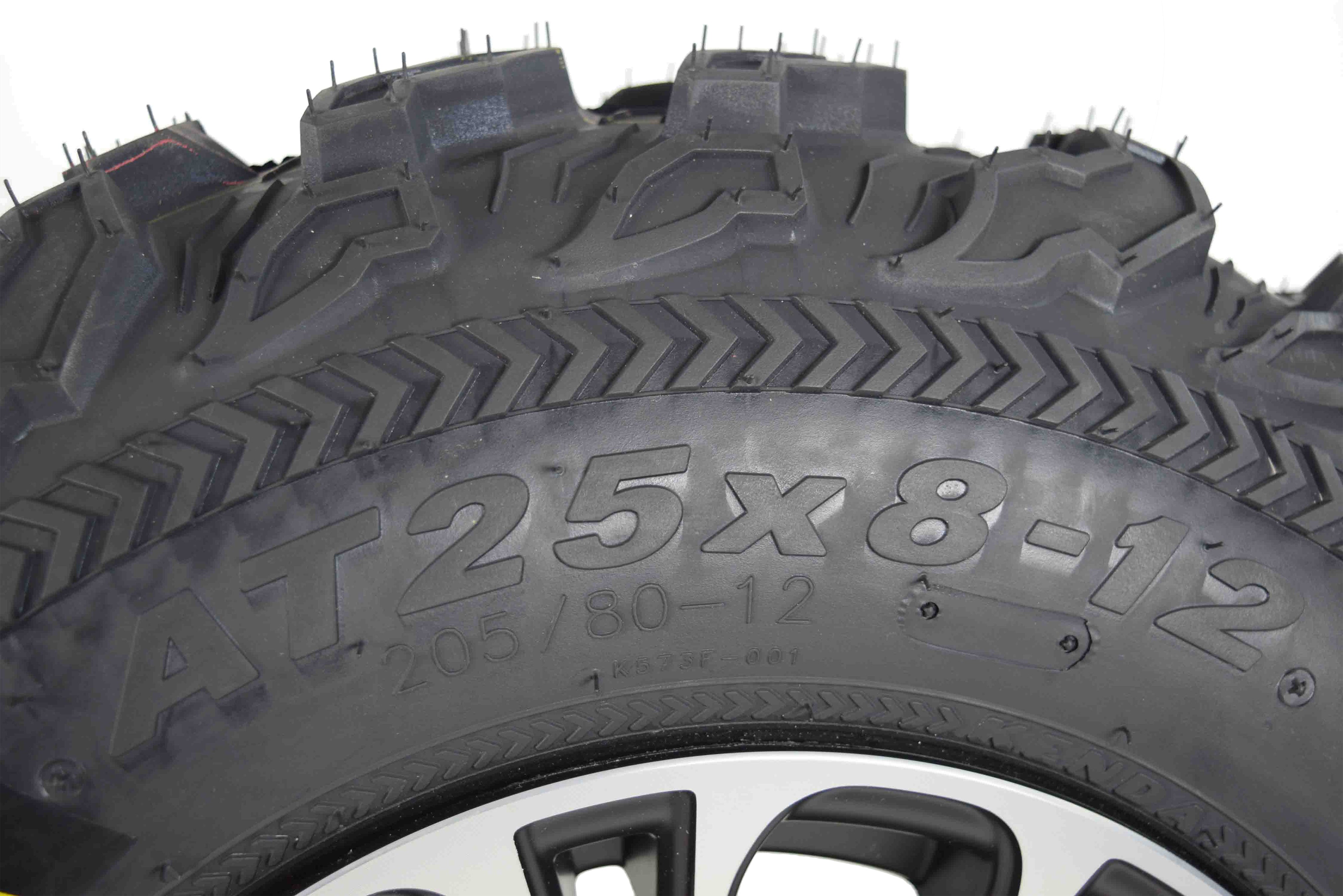 Kenda Bear Claw EX 25x8-12 25x10-12 Tires Black 12x7 4/156 Rims Wheel & Tire Kit