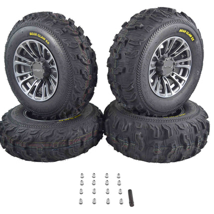 Kenda Bear Claw EX 25x8-12 25x10-12 Gunmetal 12x7 4/156 Rim Wheel & Tire Kit