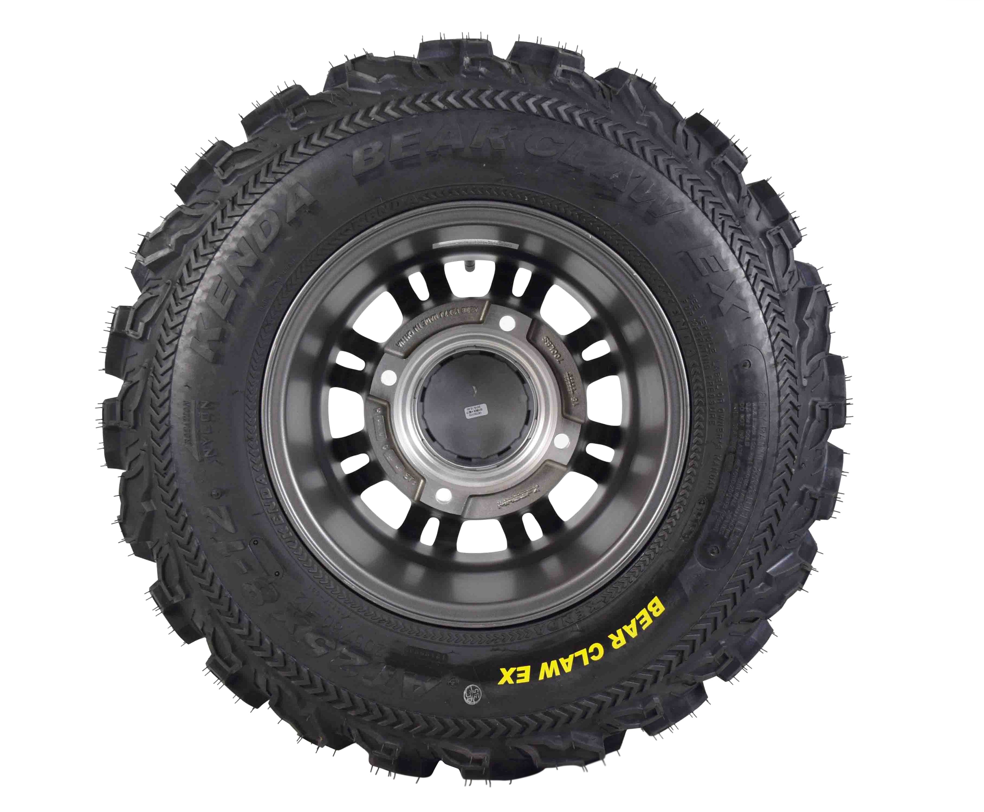 Kenda Bear Claw EX 25x8-12 25x10-12 Gunmetal 12x7 4/156 Rim Wheel & Tire Kit