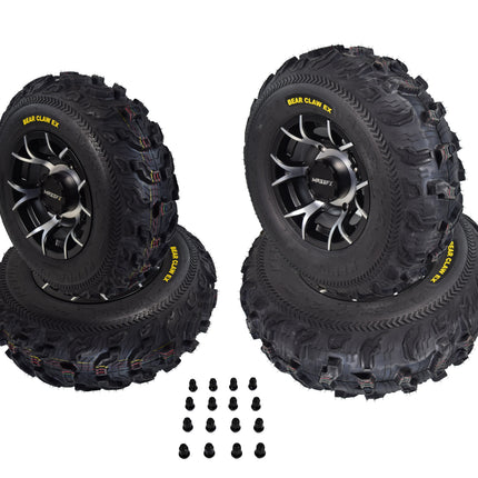 Kenda Bear Claw EX 25x8-12 25x10-12 Tires Black 12x7 4/156 Rims Wheel & Tire Kit