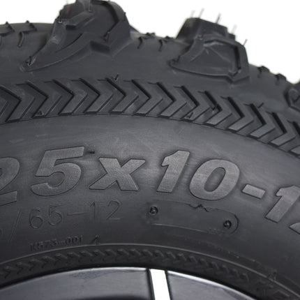 Kenda Bear Claw EX 25x8-12 25x10-12 Tires Black 12x7 4/156 Rims Wheel & Tire Kit
