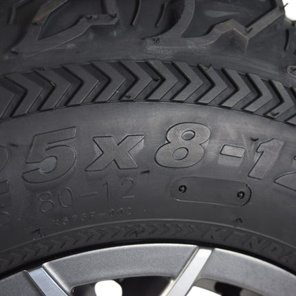Kenda Bear Claw EX 25x8-12 25x10-12 Gunmetal 12x7 4/156 Rim Wheel & Tire Kit