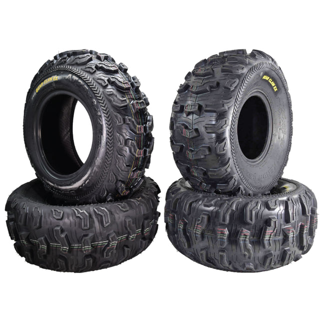 Kenda Bearclaw EX K573 - 25x8-12 Front & 25x11-10 Rear Tires for All Terrain (ATV), UTV, and Side by Side (SxS) Vehicles - 6-Ply - Bear Claw EX 25x8x12 25x11x10 (4-Pack)