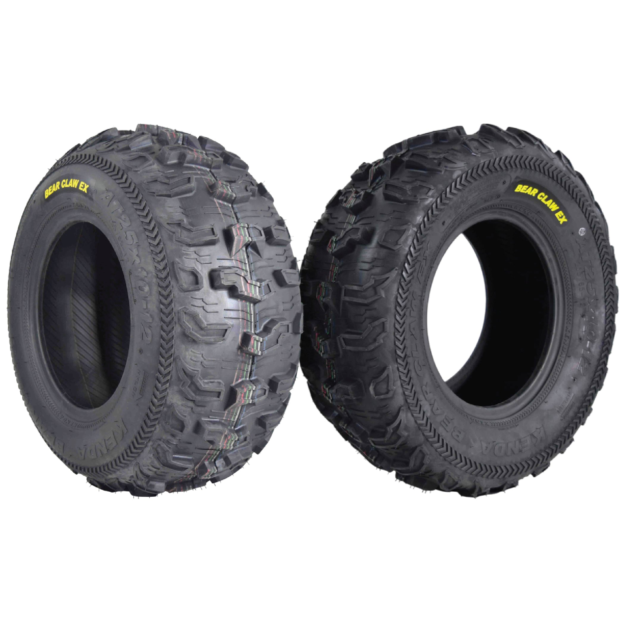 Kenda Bearclaw EX K573 - 25x10-12 Rear Tires for All Terrain (ATV), UTV, and Side by Side (SxS) Vehicles - 6-Ply - Bear Claw EX 25x10x12 (2-Pack)