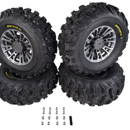 Kenda Bear Claw EX 26x10-12 26x12-12 Gunmetal 12x7 4/156 Rim Wheel & Tire Kit